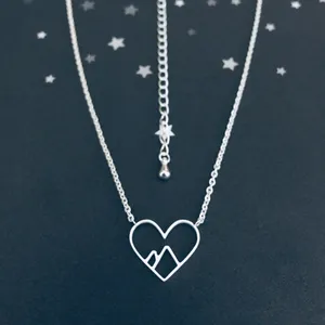 PHeart Mountain Necklace Silver thumbnail 4