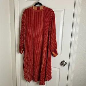Freestyle Boho Red Striped Kimono Cardigan Open Front Duster Size 1X thumbnail 11
