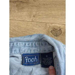 Winnie the Pooh Disney Store Vintage Embroidered Denim Shirt Sz M Hunny Pot thumbnail 3