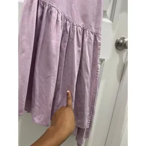 Free People Lilac Cotton & Linen Wrap Dress Sz M thumbnail 6