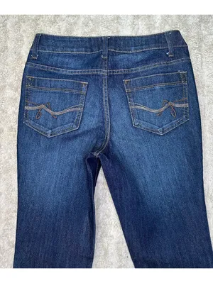 Faded Glory dark wash mid-rise bootcut stretch denim jeans Size 6 Western cowboy thumbnail 7
