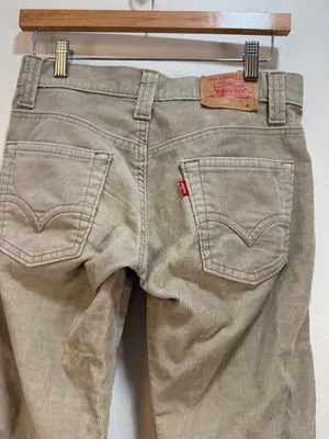 Vintage Y2K Low Slouch Corduroy's Low Rise Bootcut Flare Levi's Tan Beige Sz 0 thumbnail 5