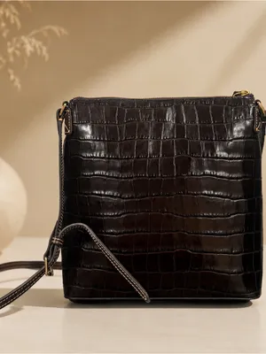 Dooney Bourke Oakdale Crossbody Bag Purse Crocodile Embossed Leather EUC thumbnail 2