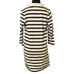 The Nines by HATCH Maternity Dress S Black White Breton Stripe Cotton Polo Prep thumbnail 2