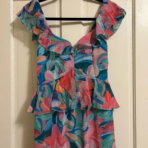 Show Me Your Mumu Reese Ruffle Midi Dress, Small, NWT thumbnail 6