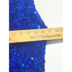 B. Darlin Sequin Feather Trim Open Back Mini Dress Women 15/16 Royal Blue Glam thumbnail 8