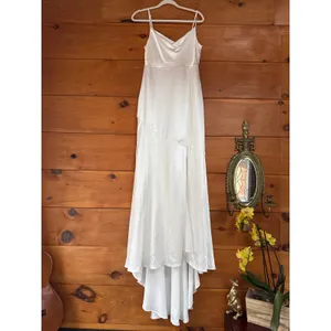Lulus Moment in the Spotlight Champagne Satin Cowl Neck Maxi Dress Bridesmaid M thumbnail 5