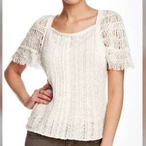 Free People Blackbird Macrame top Ivory comb size XS thumbnail 4