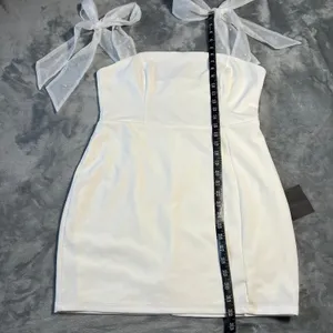 NEW Lulus Beaming Perfection White Pearl Organza Tie-Strap Mini Dress Size XL thumbnail 13