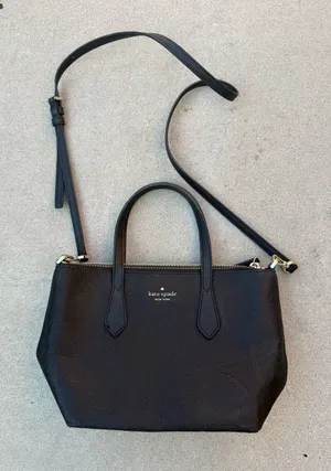 Kate Spade Black Glitter Leather Crossbody Shoulder Bag thumbnail 1