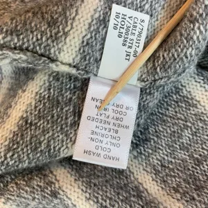 Banana Republic Womens‎ Striped Cardigan Sweater Size S Wool Blend Gray White thumbnail 5