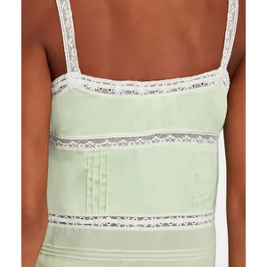 LoveShackFancy Sunny Lace Trimmed Pintucked Camisole light green thumbnail 5