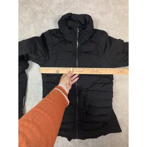 Lululemon Fluffed Up Jacket Women's 6 Black Zip Up Goose Down Reflective Running thumbnail 14