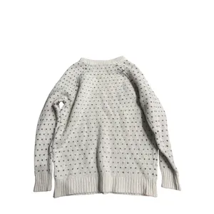 Aerie Womens Cream Black Dotted Knit Crewneck Raglan‎ Pullover Sweater Size S thumbnail 2
