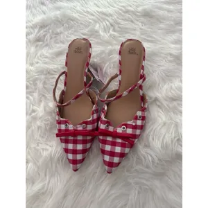 Wild Fable Red Gingham Bow Kitten Heels Size 8.5 thumbnail 2