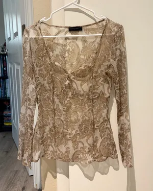 Vero moda romantic sheer Paisley Long-Sleeve top blouse thumbnail 1
