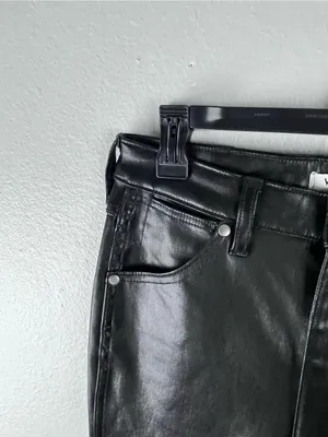 WRANGLER Walker 677 High Rise Slim Black Faux Leather Jeans Size 27 Cowgirl Rode thumbnail 8