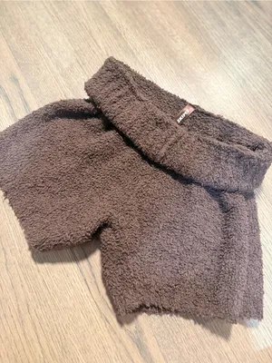 Skims Brown Teddy Knit Lounge Shorts Size Large/Extra Large thumbnail 2