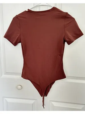 Quince Second Skin T-Shirt Bodysuit Cocoa Brown Size S thumbnail 6