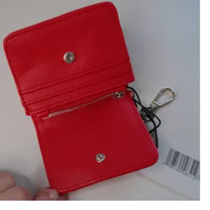 Steve Madden BWREN-U Russian Red Quilted Card Case Keychain Wallet NWT thumbnail 6