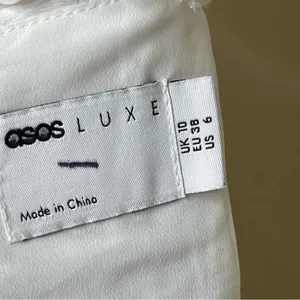 ASOS LUXE 3D floral corset mini dress with puff sleeves in white sz 6 thumbnail 3