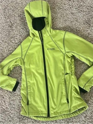 Columbia Women's Lime Green Hooded Softshell Jacket thumbnail 1