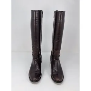 Aquatalia Womens Boots Brown Leather Knee High Tall Zip Up Riding Italian US 6.5 thumbnail 3