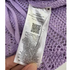 Noisy‎ May Purple Pointelle Knit Rouched V-Neck Cropped Sweater Small thumbnail 6