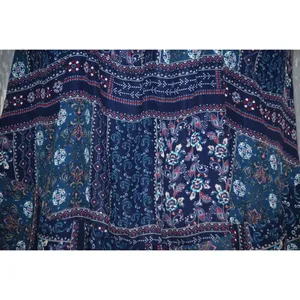 Altar'd State Crochet Blue Patchwork Sleeveless Blouse Top Size XS Flowy thumbnail 9
