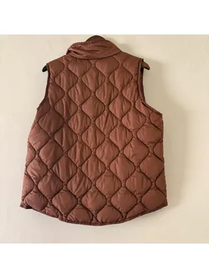 Thread & Supply Denver Brown Quilted Vest Full Zip Pockets Size Large thumbnail 4