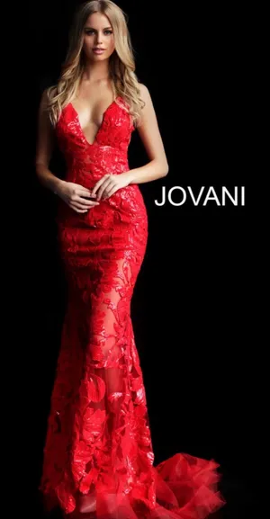 Jovani Prom Dress Red thumbnail 1