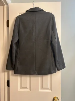 American Eagle Oversized Boyfriend Blazer Gray XS thumbnail 3