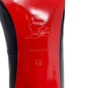 Christian Louboutin Pigalle 100 Black Leather Pointed Toe Stiletto Pumps EU 38 thumbnail 7