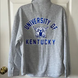 Kentucky Wildcats Game Day Couture Gray/Blue Fleece Button Down Shirt Sz Med‎ thumbnail 1