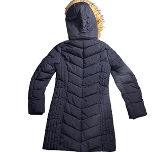 Tommy Hilfiger Women Puffer Coat Navy Blue Faux‎ Fur Hood Winter Warm XS thumbnail 2