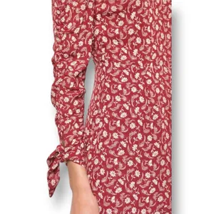 Reformation Lucita Red Floral Wrap Mini Dress Long Sleeve Autumn Wedding Gues‎ thumbnail 7