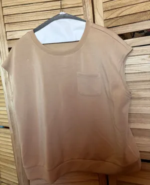 Women's Crewneck Pocket Tank - Tan XL thumbnail 1