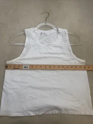 Laslulu White Crop Tops Sleeveless Workout Tank Top Racerback Cropped Flowy M thumbnail 6