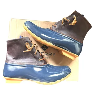 SPERRY Saltwater Duck Boot Brown/Navy NWOT w BOX‎ Sz 9 thumbnail 3