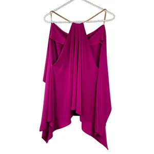Express womens blouse size small purple Chain gold straps drape‎ NWT $39.90 thumbnail 5