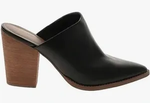 NWOT ABOUND Maya Block Heel Mule Pointed Black Faux Leather Womens 6 thumbnail 1