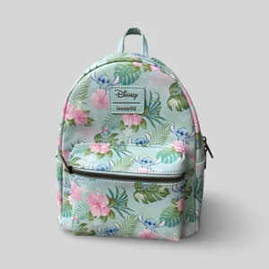Loungefly Disney Lilo & Stitch Tropical Floral Mini Backpack Pastel Blue Vegan thumbnail 8