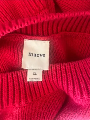 Maeve Red‎ 'Take Me to Milan' Crewneck Cotton Knit Relaxed Sweater Size XL thumbnail 4