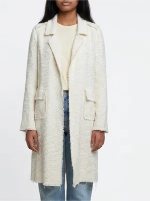 Zara Cream Tweed Long Cardigan Small thumbnail 11