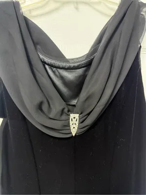Robbie Bee Black Velvet Maxi Dress with Cowl Neck thumbnail 3