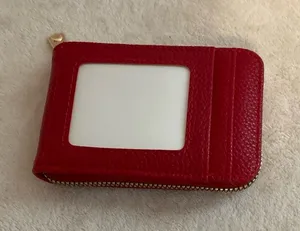 Red Zip Card Wallet with ID Window thumbnail 1