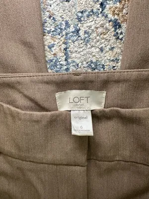 LOFT Outlet Original Dress Pants Brown Size 6 thumbnail 2