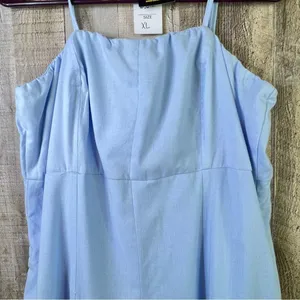 OOTD Rocks XL Light Blue Capri Wide Leg Sleeveless Jumpsuit Adjustable S… thumbnail 8