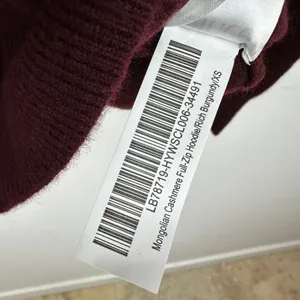 Quince Mongolian Cashmere Full Zip Hoodie Sweater Rich Burgundy Womens XS NWT thumbnail 11