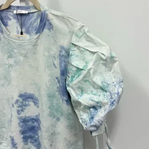 Pure Tie Dye‎ Sweatshirt T-shirt Blouse Puff Sleeve thumbnail 4